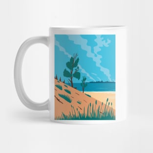 Indiana Dunes National Park  in Northwestern Indiana United States WPA Poster Art Color Mug